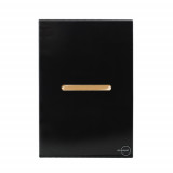 Cj Interruptor Simples Horizontal 4x2 - Novara Glass Preto Brilhante Gold